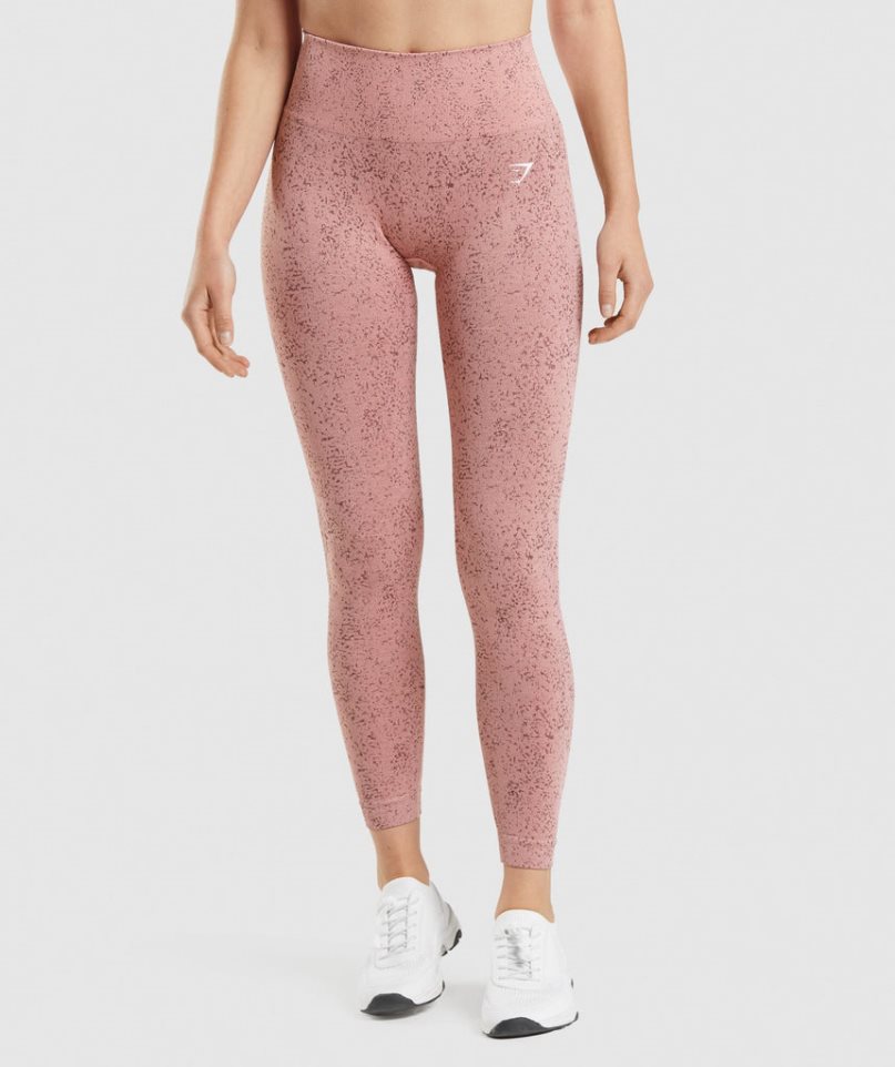 Women\'s Gymshark Adapt Fleck Seamless Leggings Pink | CA 1530A6